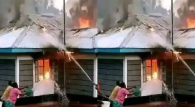 An AI image of a house on fire for illustration purposes. PHOTO/AI