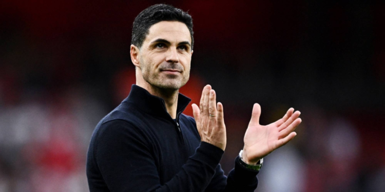 Arsenal manager Mikel Arteta celebrates after his team's win over Fulham in London on Saturday. | REUTERS