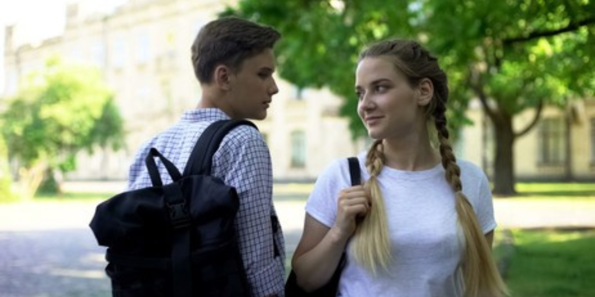 An AI image of two teenagers looking at one another. PHOTO/ Courtesy