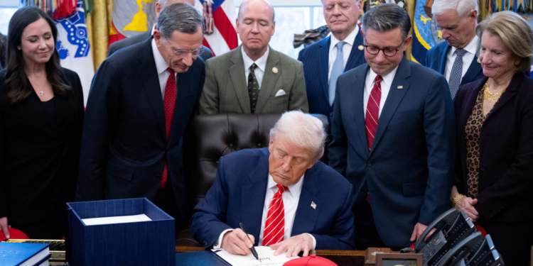 President Donald Trump signs one year extension to the flagship of AGOA at the White House on May 19,2026PHOTO/AFP