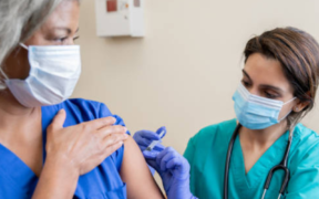 A Healthcare Worker administering a vaccination jab to a patient. PHOTO/ File