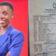 A photo collage of Roseline Alionya and Her Transcript with a blurred Accounting Unit that sparked questions online after she shared her academic records to prove to Spice FM that she had a First Class Honours. PHOTO/ Roseline Alionya Facebook