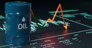 An AI photo of oil drum and a forex chart for illustration purposes on the global oil prices. PHOTO/ Courtesy