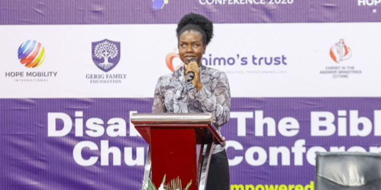 Nominated Senator Crystal Asige addresses congregants during the 'Disability, the Bible and the Church Conference 2026' at CITAM in Nairobi on May 22, 2026. She criticized the executive's delay in implementing the Persons with Disabilities Act, 2025. PHOTO/ FILE
