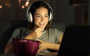 A girl watching a Movie. PHOTO/ Pinterest