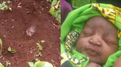 Newborn baby found buried halfway in a farrm rescued by residents of Kabete. PHOTO/ File