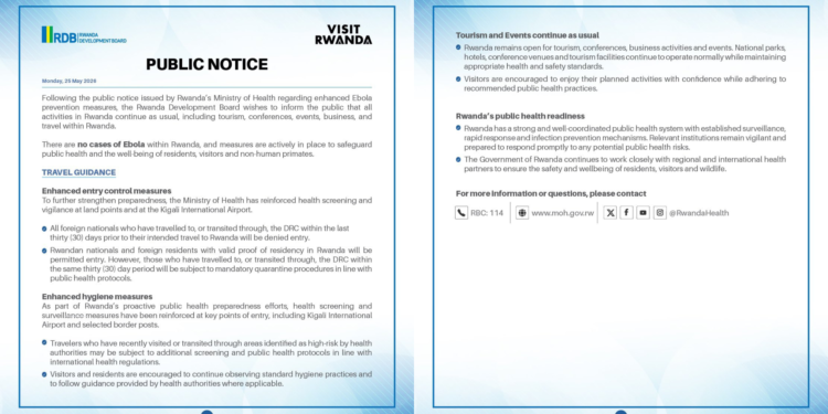 Rwanda Confirms No Ebola Cases, Announces New Travel MeasuresPHOTO/Rwanda