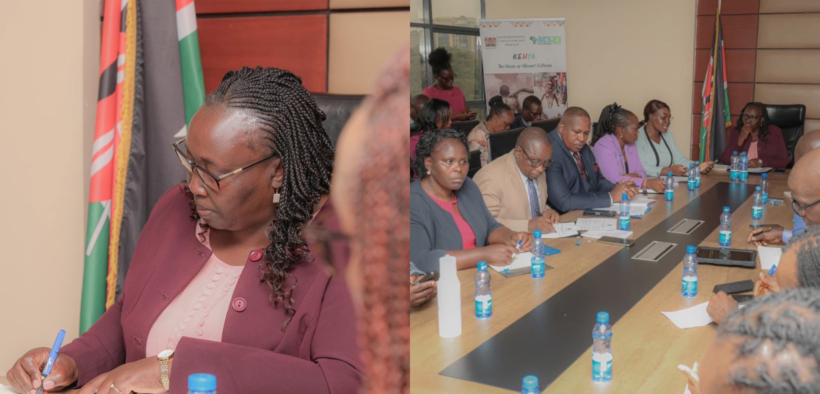 CS Hannah Cheptumo while chairing a meeting on child protection in her Nairobi office on May 25,2026 PHOTO/CS Hannah