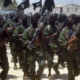 Al-Shabaab militants in a past training exercise in undisclosed location. PHOTO/ BBC