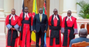President William Ruto with the newly sworn-in Court of Appeal Judges from left Justices Joel Ngugi, Weldon Korir, Aggrey Muchelule and George Odunga at State House, Nairobi on September 14, 2022. PHOTO/ Dennis Onsongo| Nation Media Group