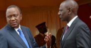 Former President and Jubilee Party leader Uhuru Kenyatta and the current president of Kenya William Ruto. PHOTO/ File