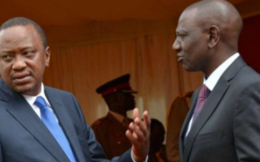 Former President and Jubilee Party leader Uhuru Kenyatta and the current president of Kenya William Ruto. PHOTO/ File