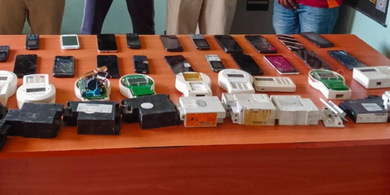 Dandora Phase III raid that by police that uncovered stolen phones and Kenya Power meters. PHOTO/ NPS X