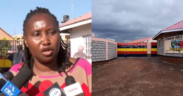 A collage photo of a parent of Utumishi Girls Academy and the Utumishi Girls entrance. PHOTO/ Screengrab/ Utumishi Girls Facebook