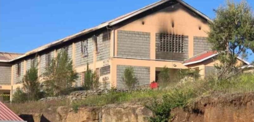 Utumishi Girls Academy Dormitory that Caught fire. PHOTO/ The Standard.