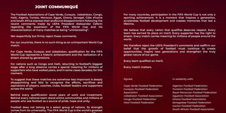 13 Nations Slam UEFA Chief Over World Cup Comments