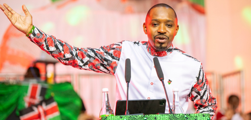 Activist and presidential candidate Boniface Mwangi speaking during the launch of his presidential bid. PHOTO/ File