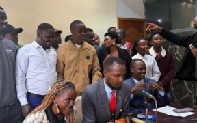 University student leaders during a press briefing PHOTO/FILE