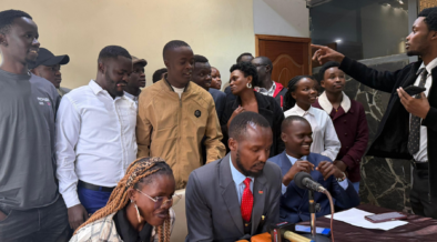 University student leaders during a press briefing PHOTO/FILE