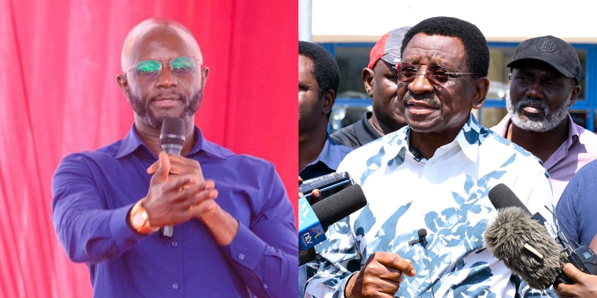 A photo collage of Alego Usonga MP Sam Atandi and Siaya Governor James Orengo