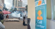 A photo collage of IPOA offices and 2024 June protests. PHOTO