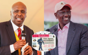 A photo collage of KANU Chairman Gideon Moi and President William Ruto. PHOTO/Courtesy