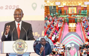 A photo collage of President William Ruto, Interior CS Kipchumba Murkomen and a past session of the Nationa Assembly