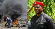 A photo collage of activist Bob Njagi and a past protest incident in Kitengela