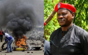 A photo collage of activist Bob Njagi and a past protest incident in Kitengela