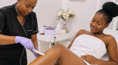 An AI photo of a lady being waxed