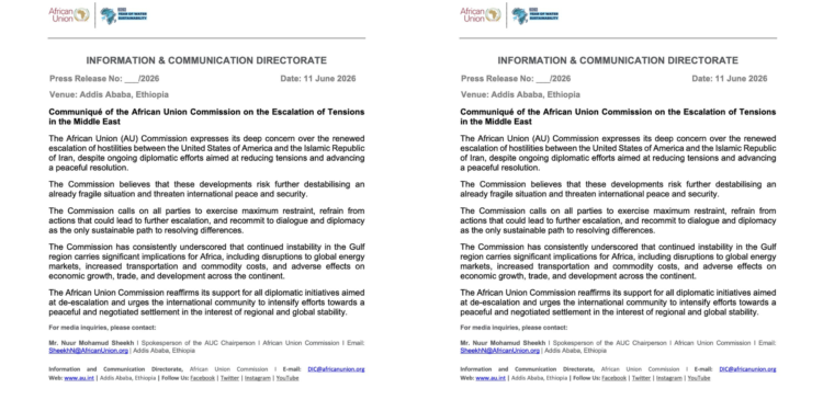 AU Says Middle East Instability Could Disrupt Africa's Growth and Trade. Photo/ AU Commission
