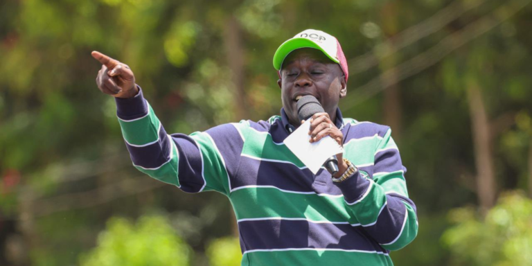 DCP Party Leader Rigathi Gachagua during a campaign rally at Tawa in Mbooni Constituency, Makueni County on May 30, 2026. PHOTO/ Gachagua X.