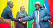 From left: Kenyan President William Ruto, Tanzania President Samia Suluhu and Uganda President Yoweri Museveni