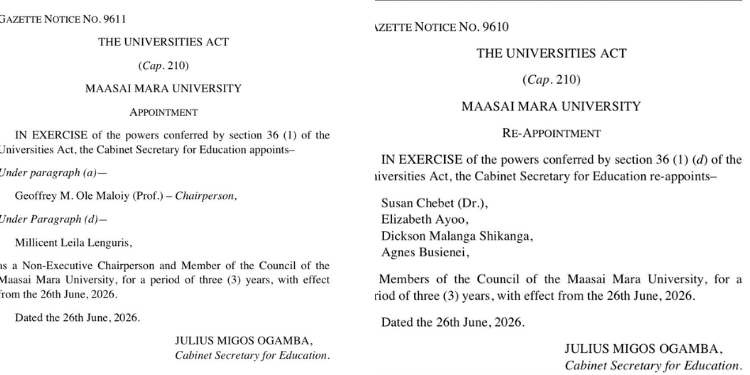 Ogamba Confirms 3-Year Reappointments at 4 Universities