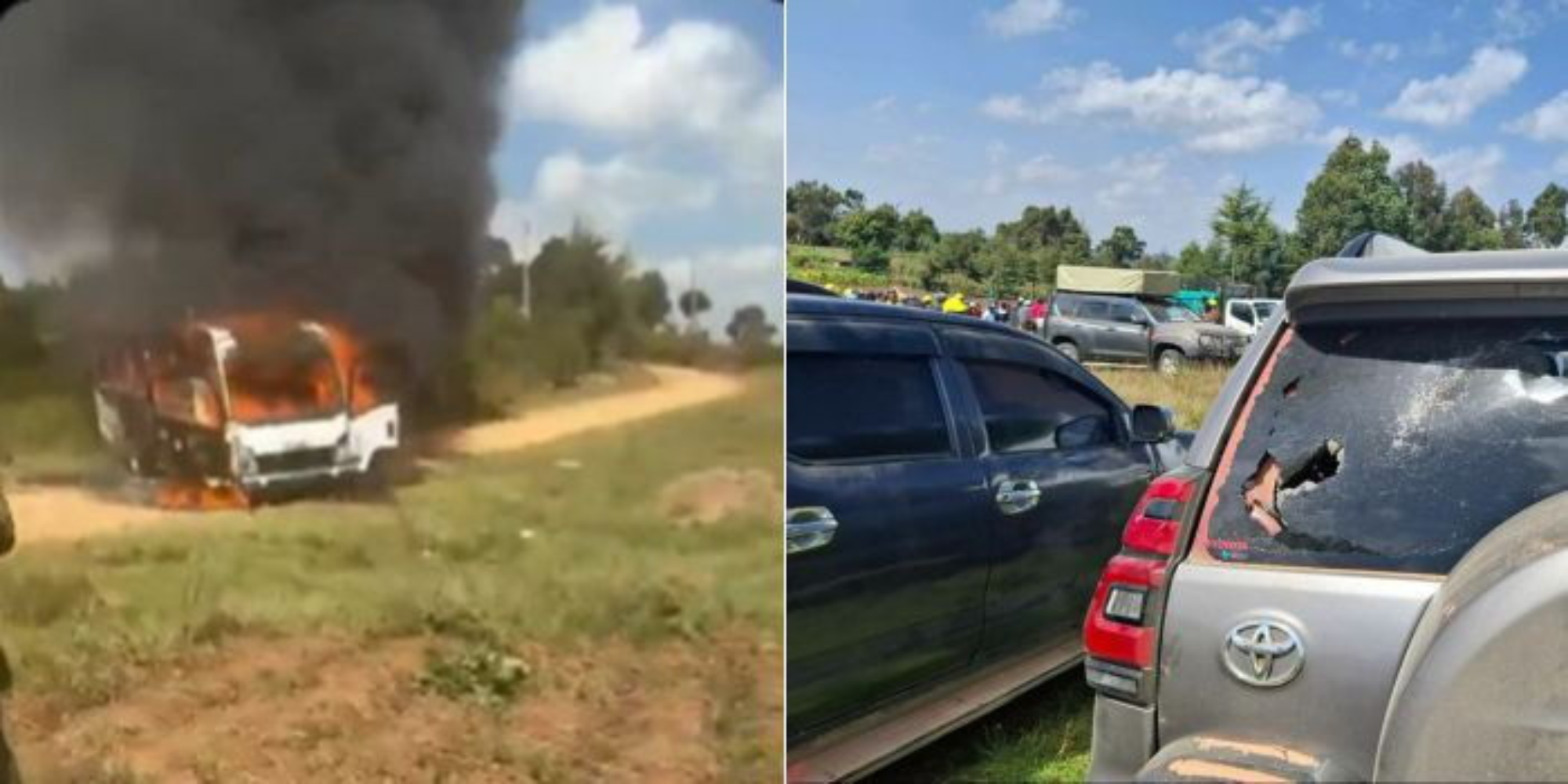 Image showing vehicles damaged during susan kihika's event. Photo/ file 