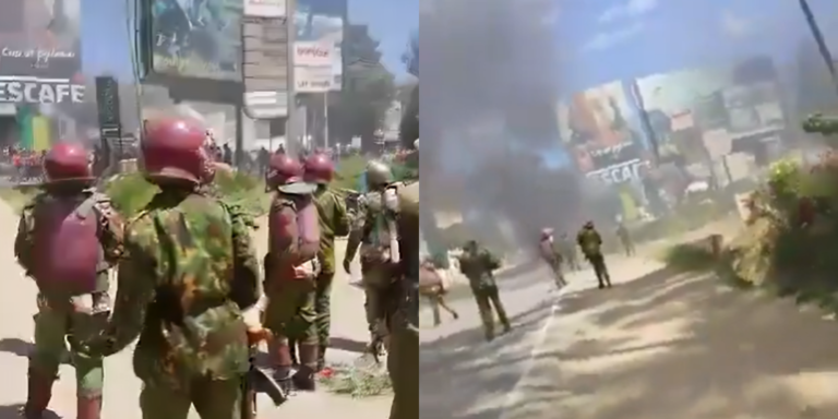 Police clash with protesters in Nanyuki town. Photo/ file