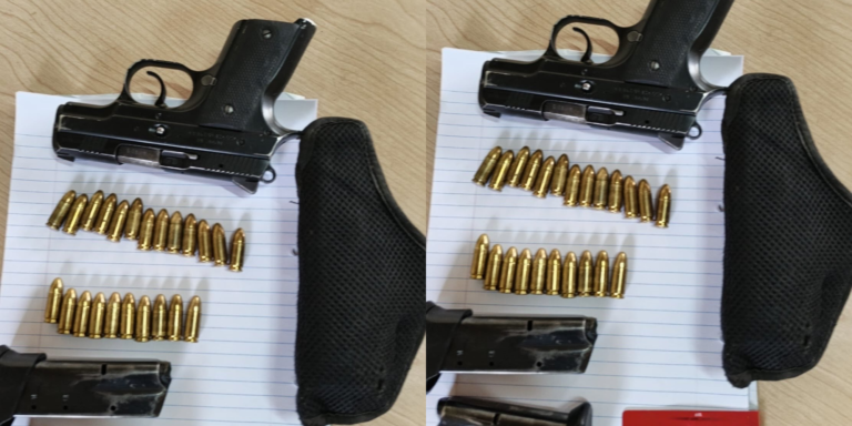 Police Officers in Migori have arrested a man found in illegal possession of a CZ pistol during a football showdown between Migori Youth FC and Equity Bank FC at Sony Green Stadium in Awendo.
