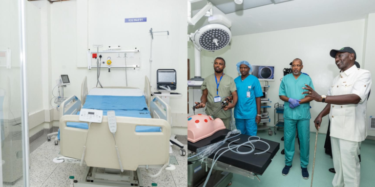 President William Ruto at Wajir County Teaching and Referral Hospital Accident and Emergency Wing