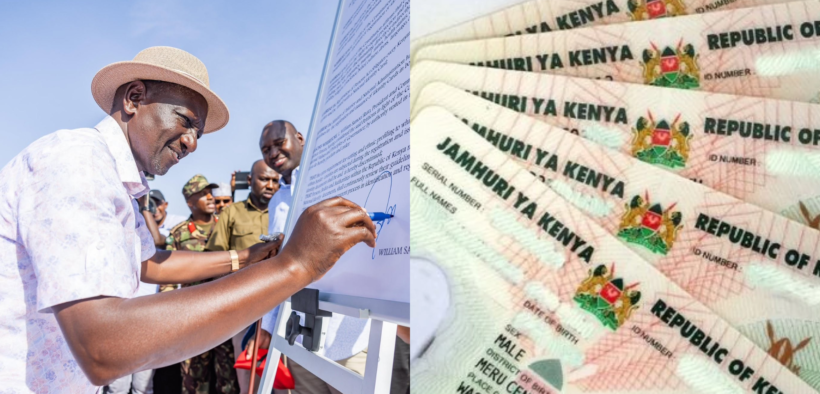 President William Ruto signing the Presidential Proclamation on Registration and Issuance of IDs to Border Counties in Wajir in February 2025