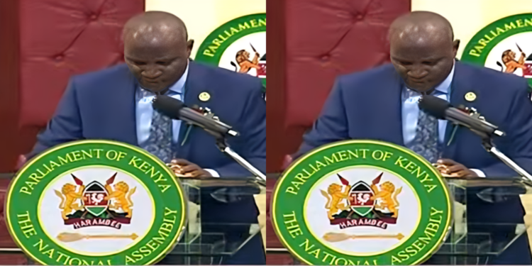 A screengrab of CS John Mbadi reading the 2026/27 budget. Photo/ file
