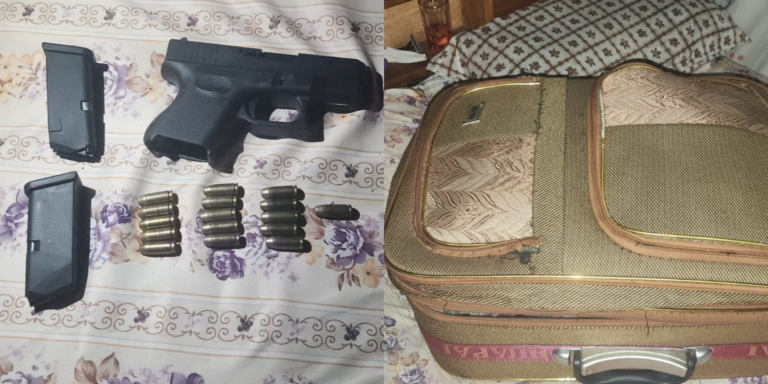 A stolen firearm from a licensed private firearm holder recovered by DCI from a house in Kangemi in Nairobi. PHOTO/ DCI