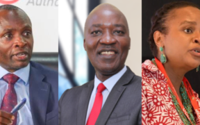 Stanley Kamanguya, the CEO of the Information and Communications Technology (ICT) Authority; Jessy Kiveu Maruti, the CEO of the Kenya Film Commission (KFC); and Dr. Mercy Mwangangi, the CEO of the Social Health Authority (SHA). PHOTO/COURTESY