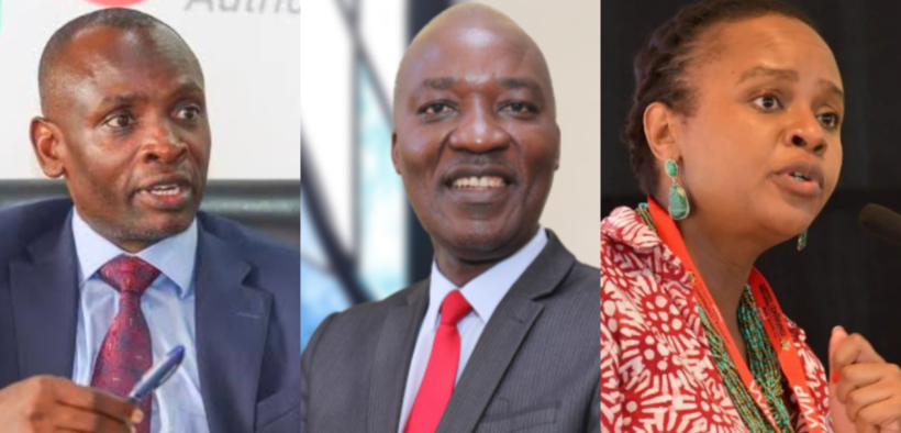 Stanley Kamanguya, the CEO of the Information and Communications Technology (ICT) Authority; Jessy Kiveu Maruti, the CEO of the Kenya Film Commission (KFC); and Dr. Mercy Mwangangi, the CEO of the Social Health Authority (SHA). PHOTO/COURTESY