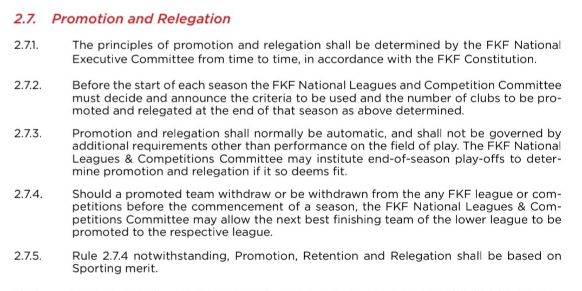 A letter received by FKF Concerning Kariobangi Sharks relegation and playoffs issue. PHOTO/ File