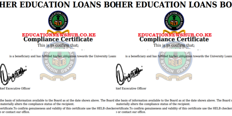 A sample of a HELB compliance certificatePHOTO/Citizen Digital