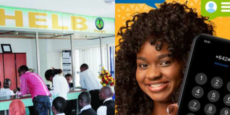 A collage of students in helb offices and a photo showing how to apply on your phonePHOTO/HELB