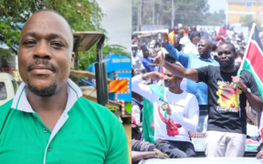 A photo collage of MC Adek Tatu and the Linda Mwananchi Movement section Edwin Sifuna and Babu Owino in a past rally address. PHOTO/ File