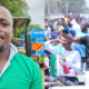 A photo collage of MC Adek Tatu and the Linda Mwananchi Movement section Edwin Sifuna and Babu Owino in a past rally address. PHOTO/ File