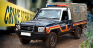Police vehicle at a crime scene PHOTO/NTV
