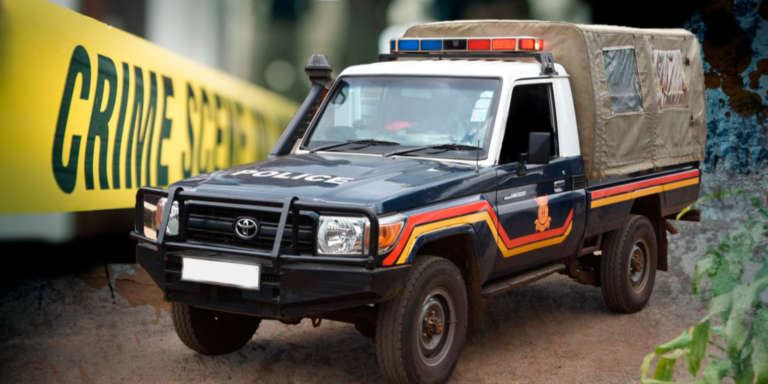 Police vehicle at a crime scene PHOTO/NTV
